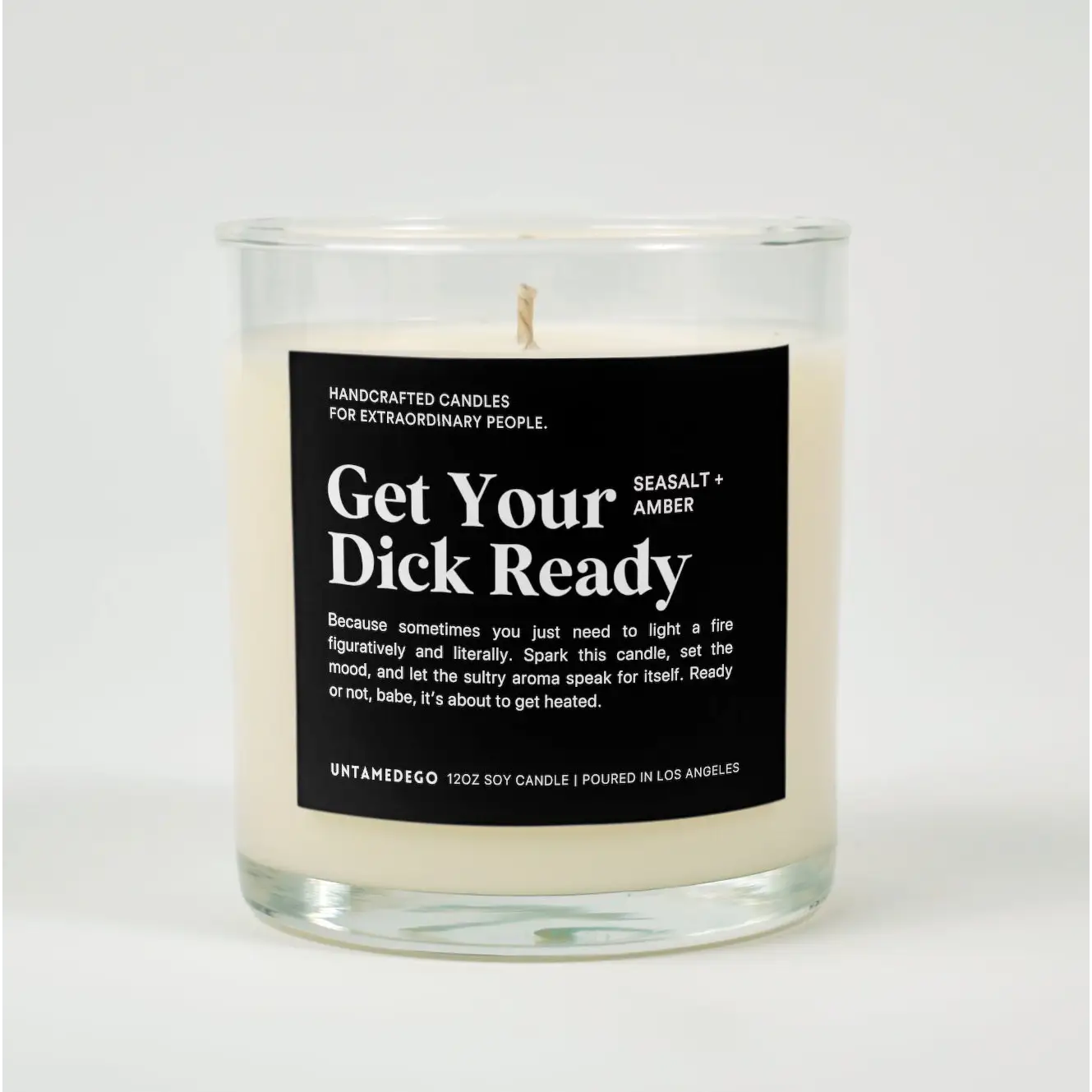 Get Your Dick Ready Glass Candle SEA SALT +AMBER