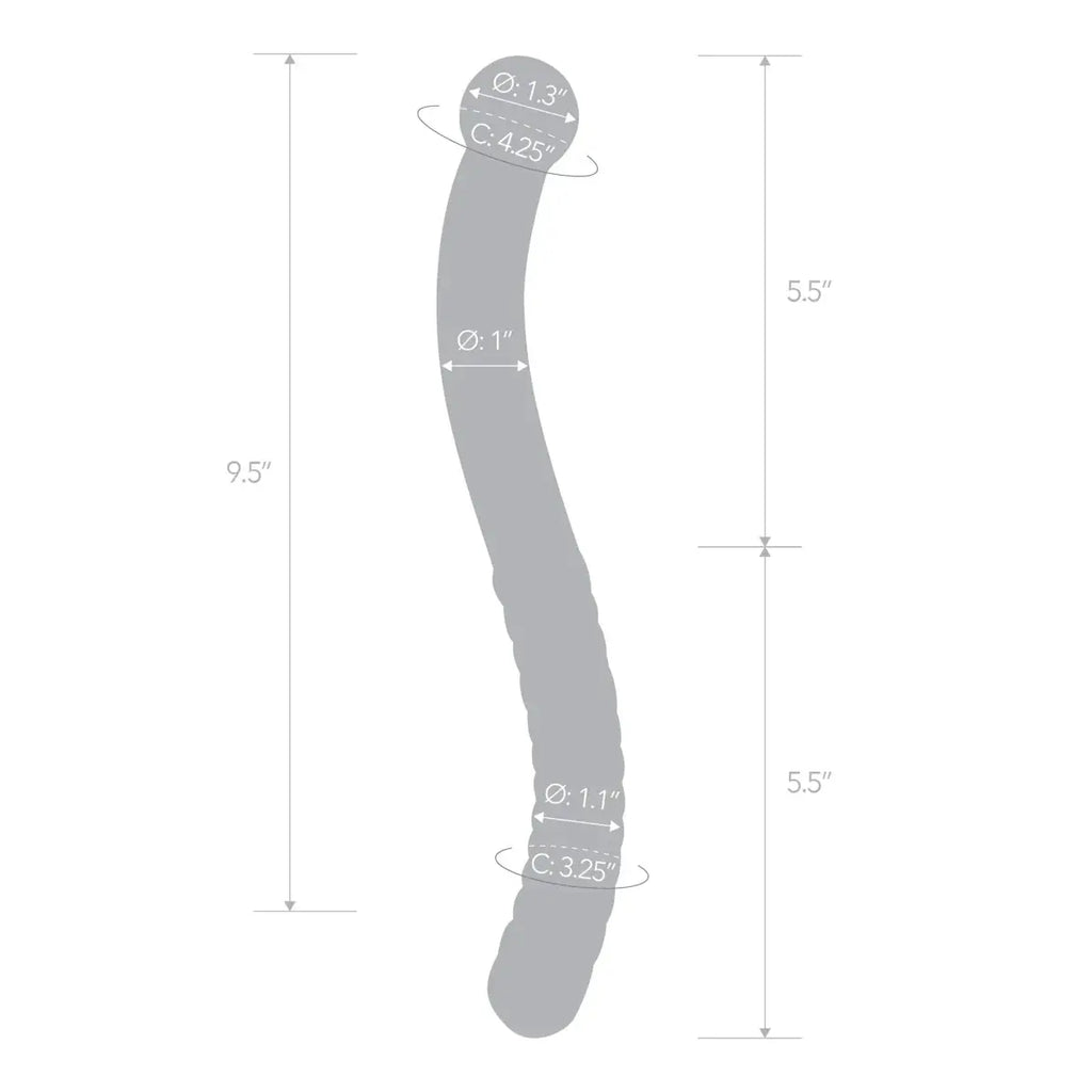 gläs 11" Glass Double Ended Pelvic Wand - Rolik®