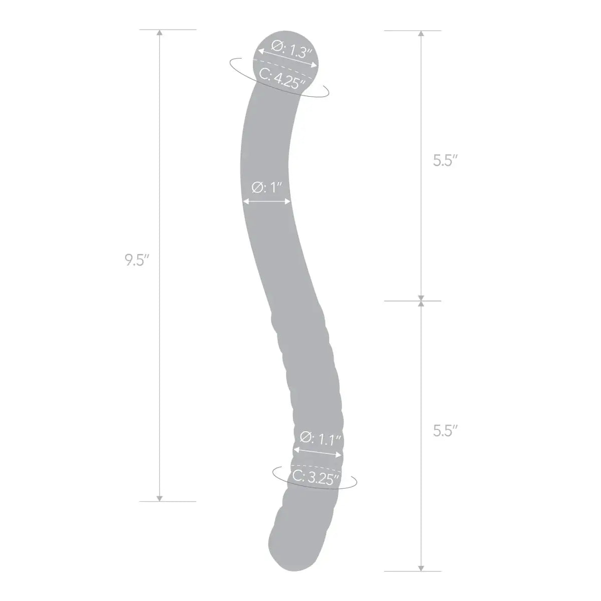 gläs 11" Glass Double Ended Pelvic Wand - Rolik®
