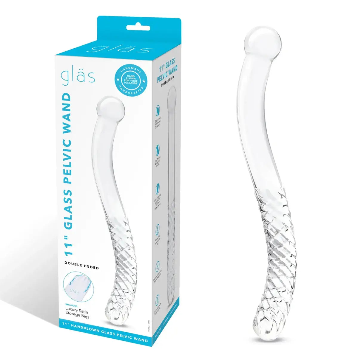 gläs 11" Glass Double Ended Pelvic Wand - Rolik®