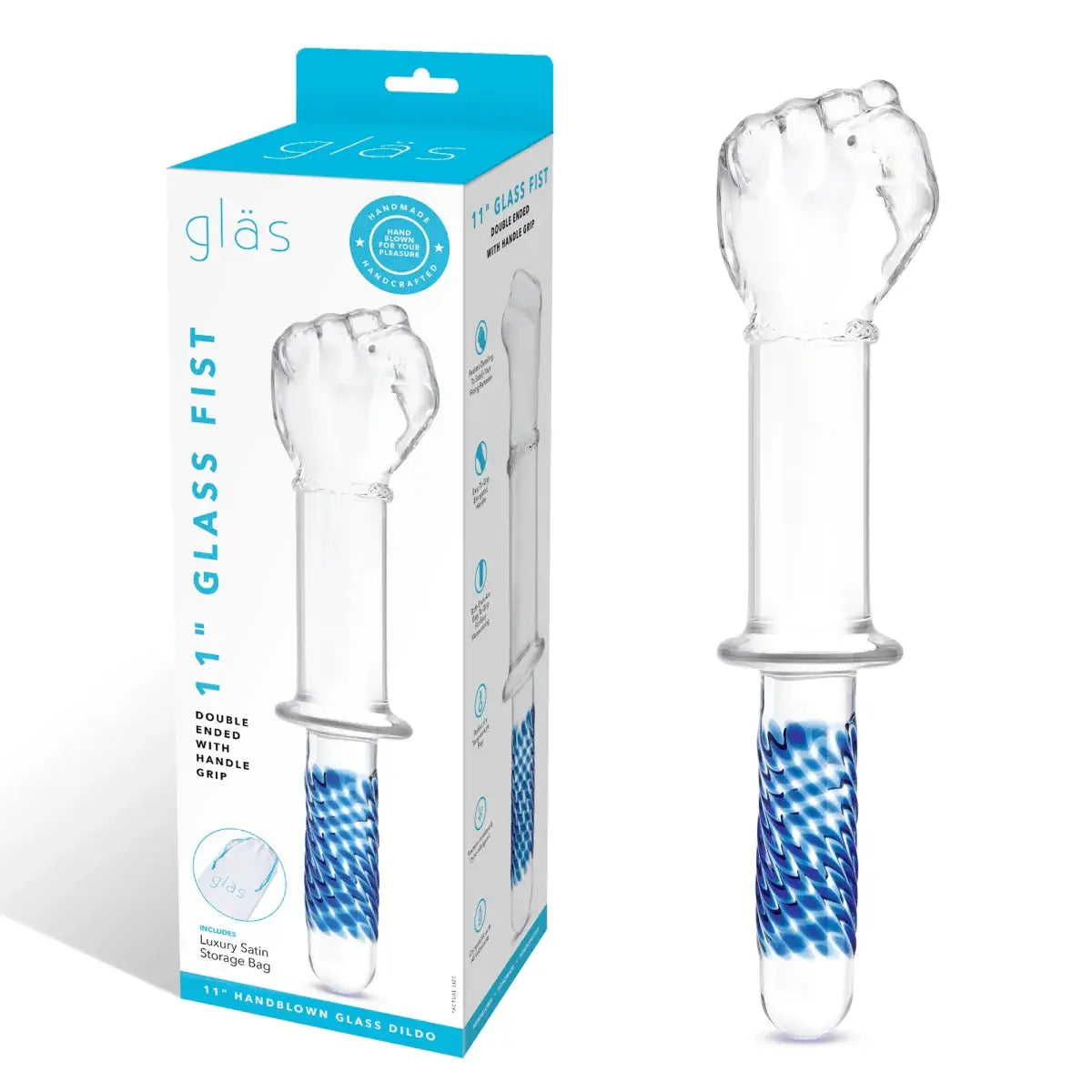 gläs 11" Glass Fist Double Ended With Handle Grip - Rolik®