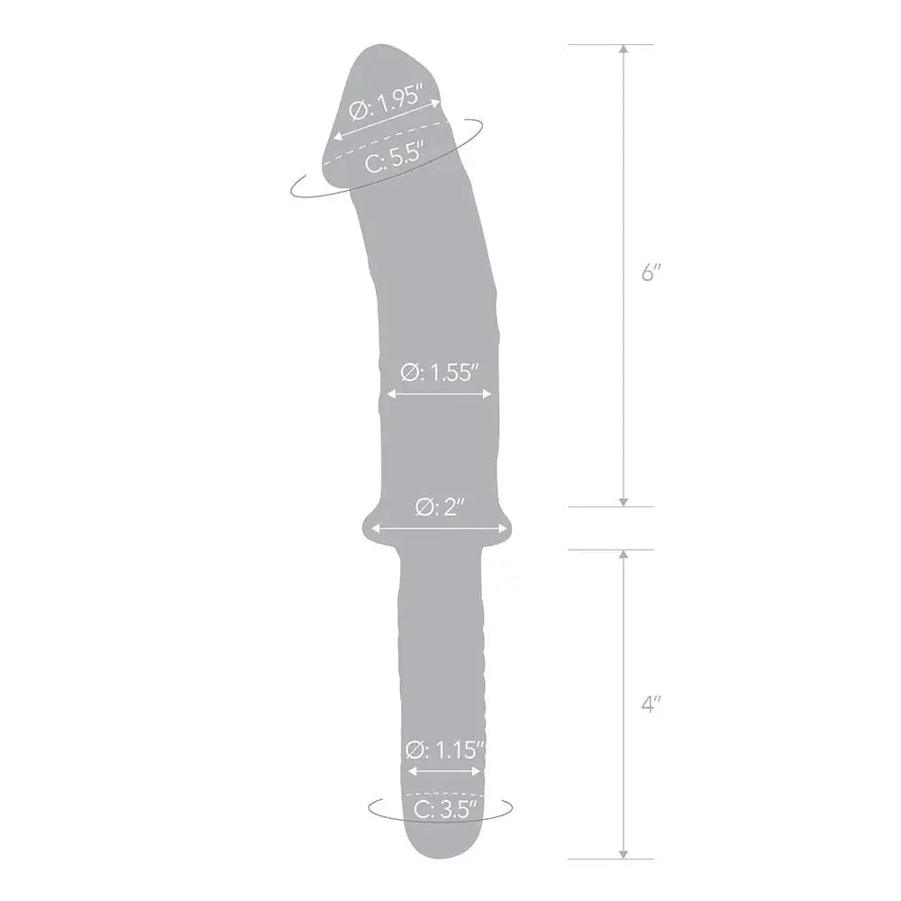 gläs 11" Realistic Double Ended Glass Dildo with Handle - Rolik®