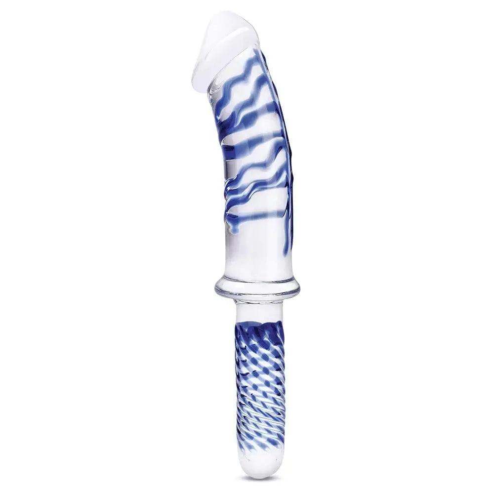 gläs 11" Realistic Double Ended Glass Dildo with Handle - Rolik®