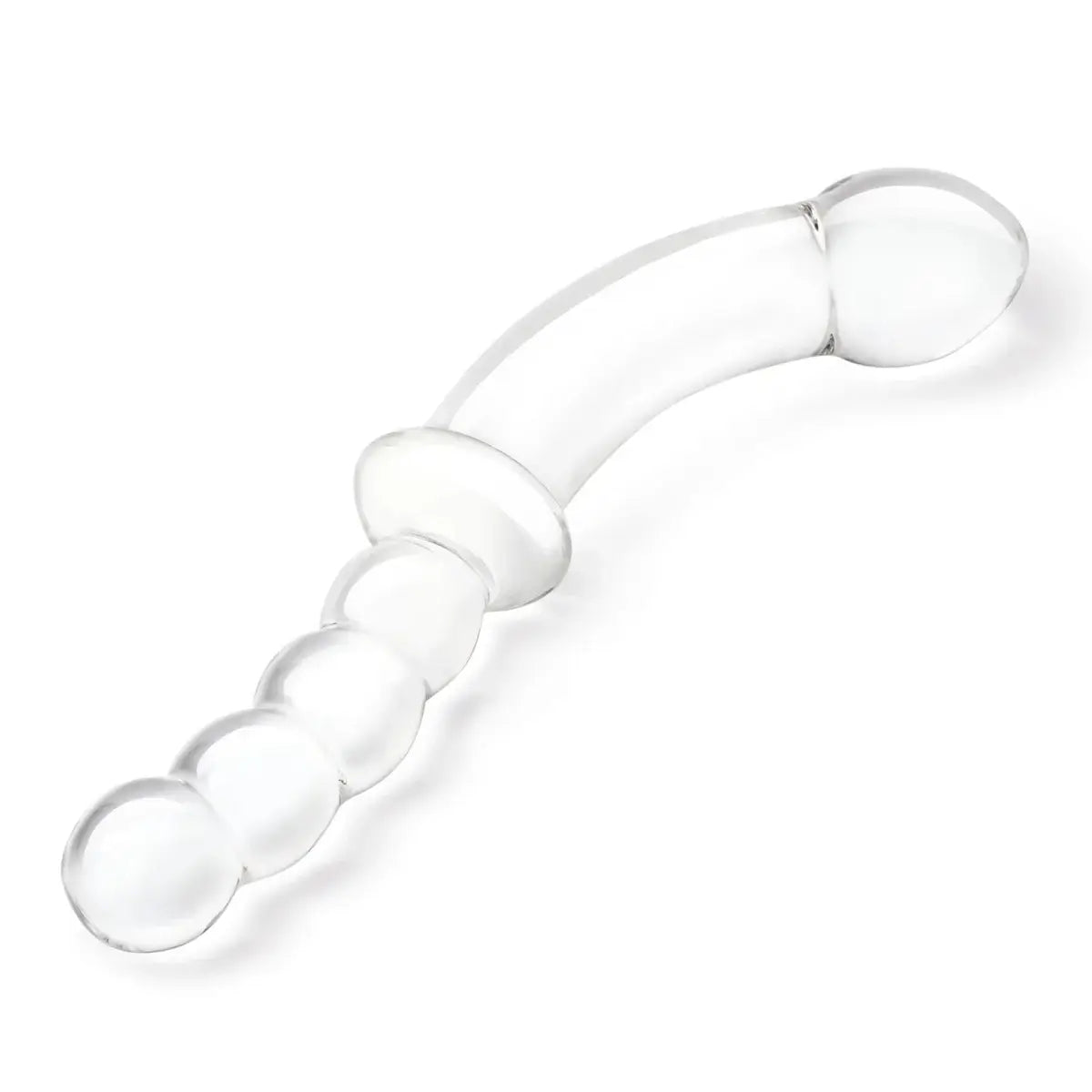 gläs 12.5" Girthy Double Sided Dong With Anal Bead Grip Handle - Rolik®