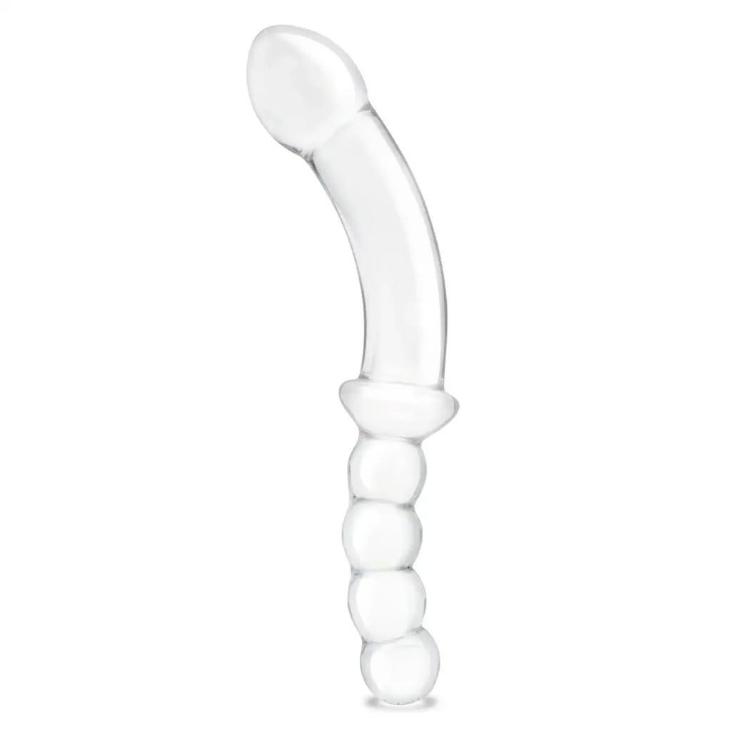 gläs 12.5" Girthy Double Sided Dong With Anal Bead Grip Handle - Rolik®