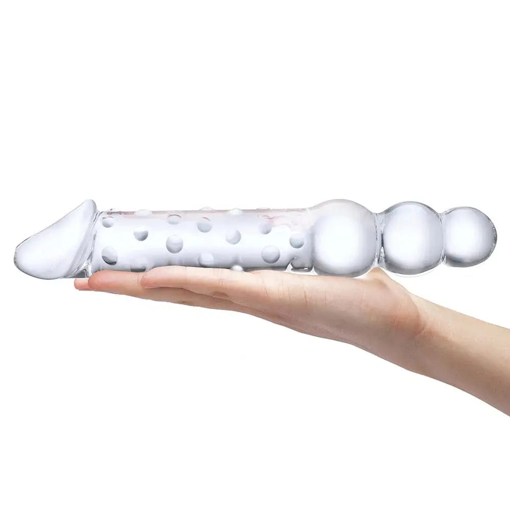 gläs 12" Double Ended Glass Dildo with Anal Beads - Rolik®