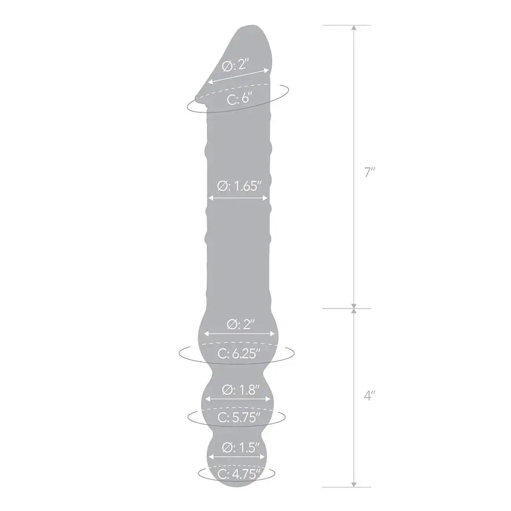 gläs 12" Double Ended Glass Dildo with Anal Beads - Rolik®
