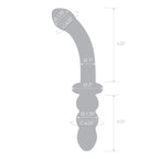 gläs 12" Girthy Ribbed G - Spot Glass Dildo With Handle Grip Double Ended - Rolik®