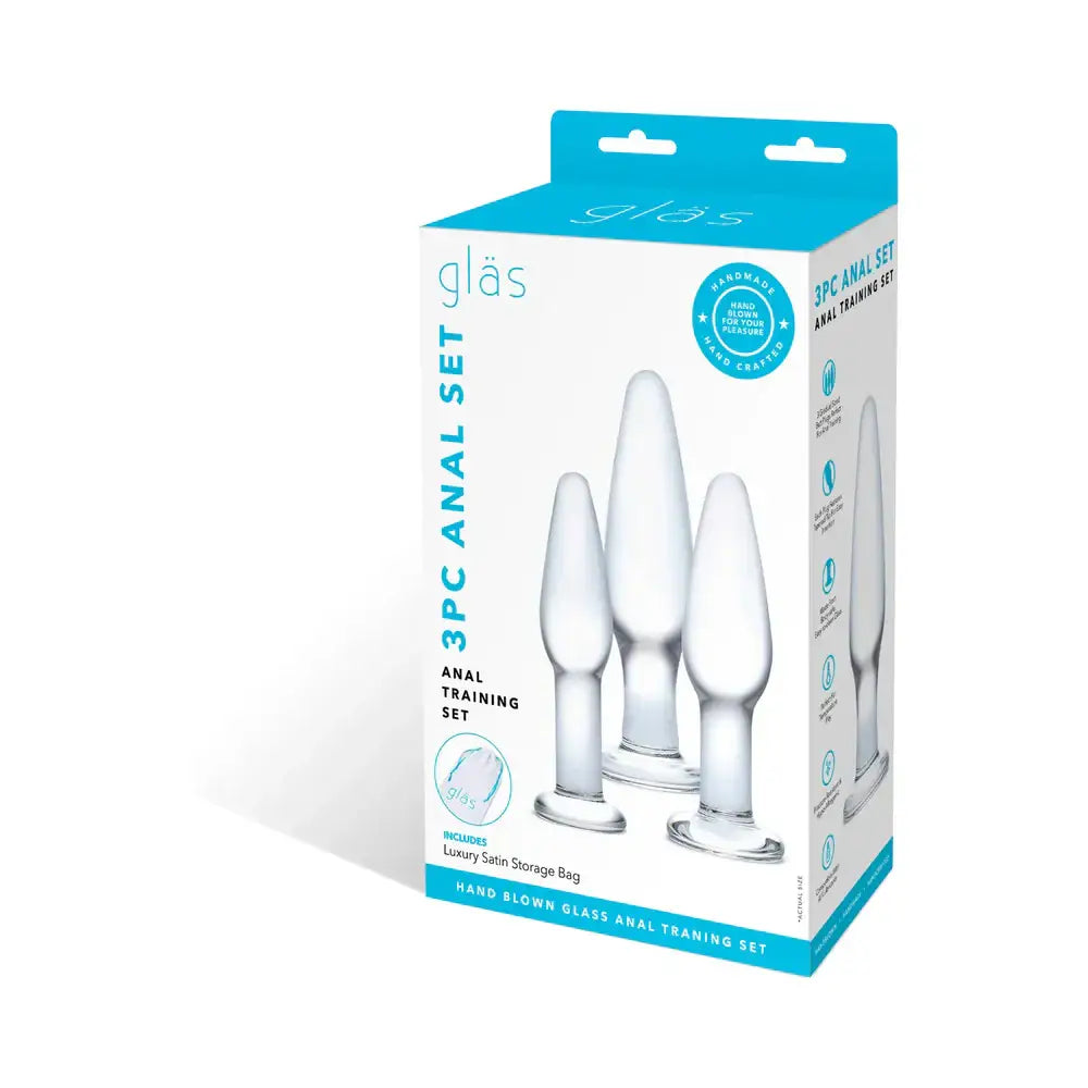 Gläs 3 Piece Glass Anal Training Set - Clear - Butt Plug
