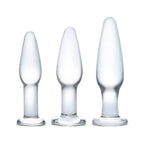 Gläs 3 Piece Glass Anal Training Set - Clear - Butt Plug
