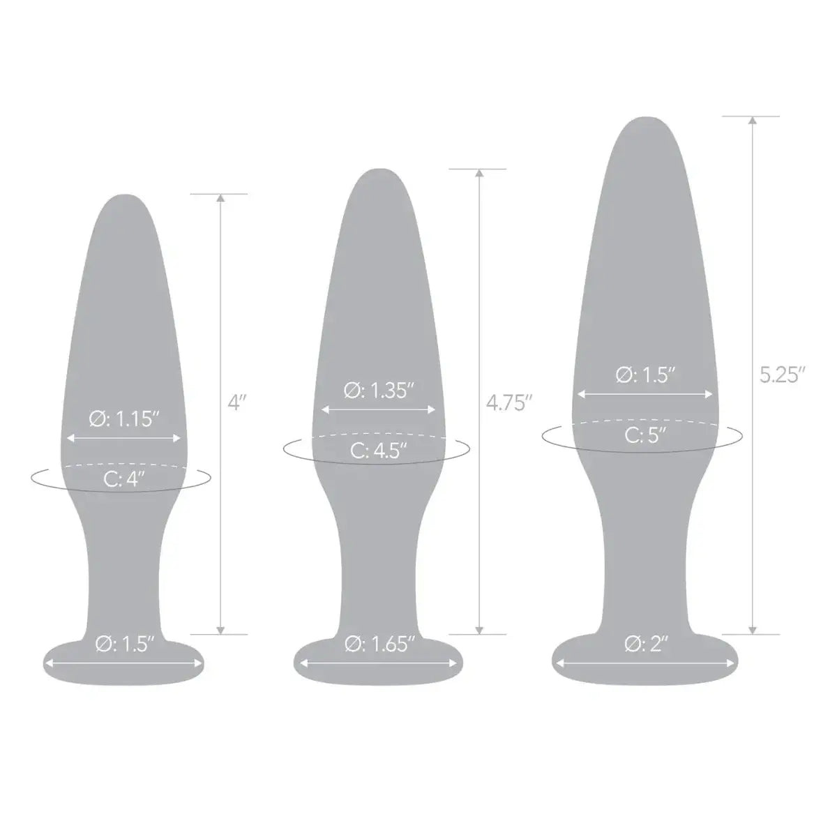 gläs 3 Piece Glass Anal Training Set - Rolik®