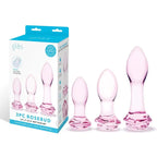 gläs 3 - Piece Rosebud Glass Butt Plug Set - Rolik®