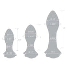 gläs 3 - Piece Rosebud Glass Butt Plug Set - Rolik®