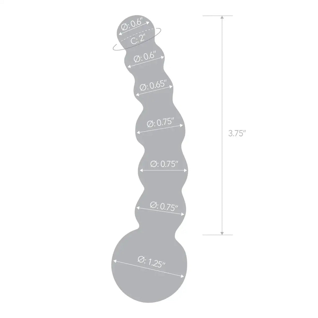 gläs 5" Curved Glass Beaded Dildo - Rolik®