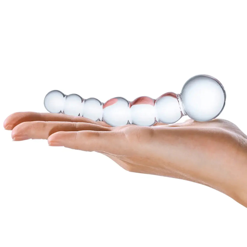 gläs 5" Curved Glass Beaded Dildo - Rolik®