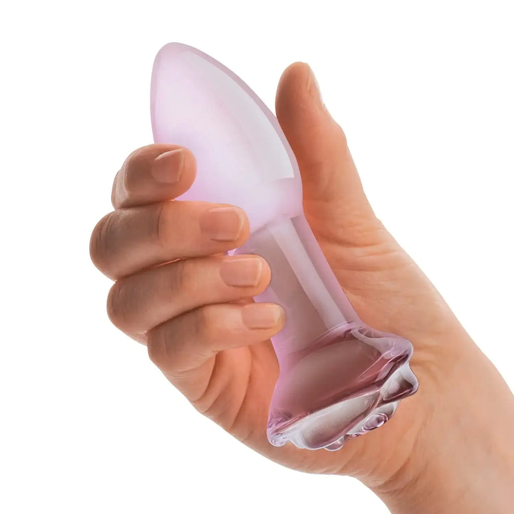 Gläs 5’’ Rosebud Glass Butt Plug - Pink