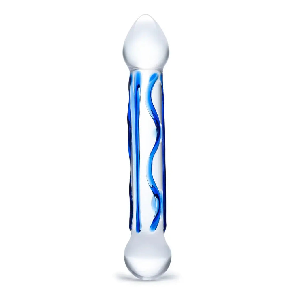 gläs 6.5" Full Tip Textured Glass Dildo - Rolik®