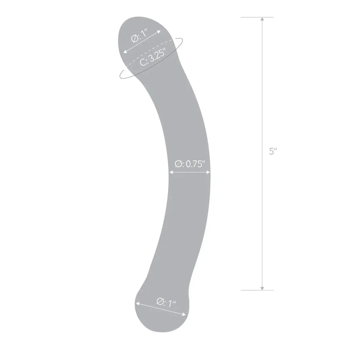 gläs 6" Curved G - spot Blue Glass Dildo - Rolik®