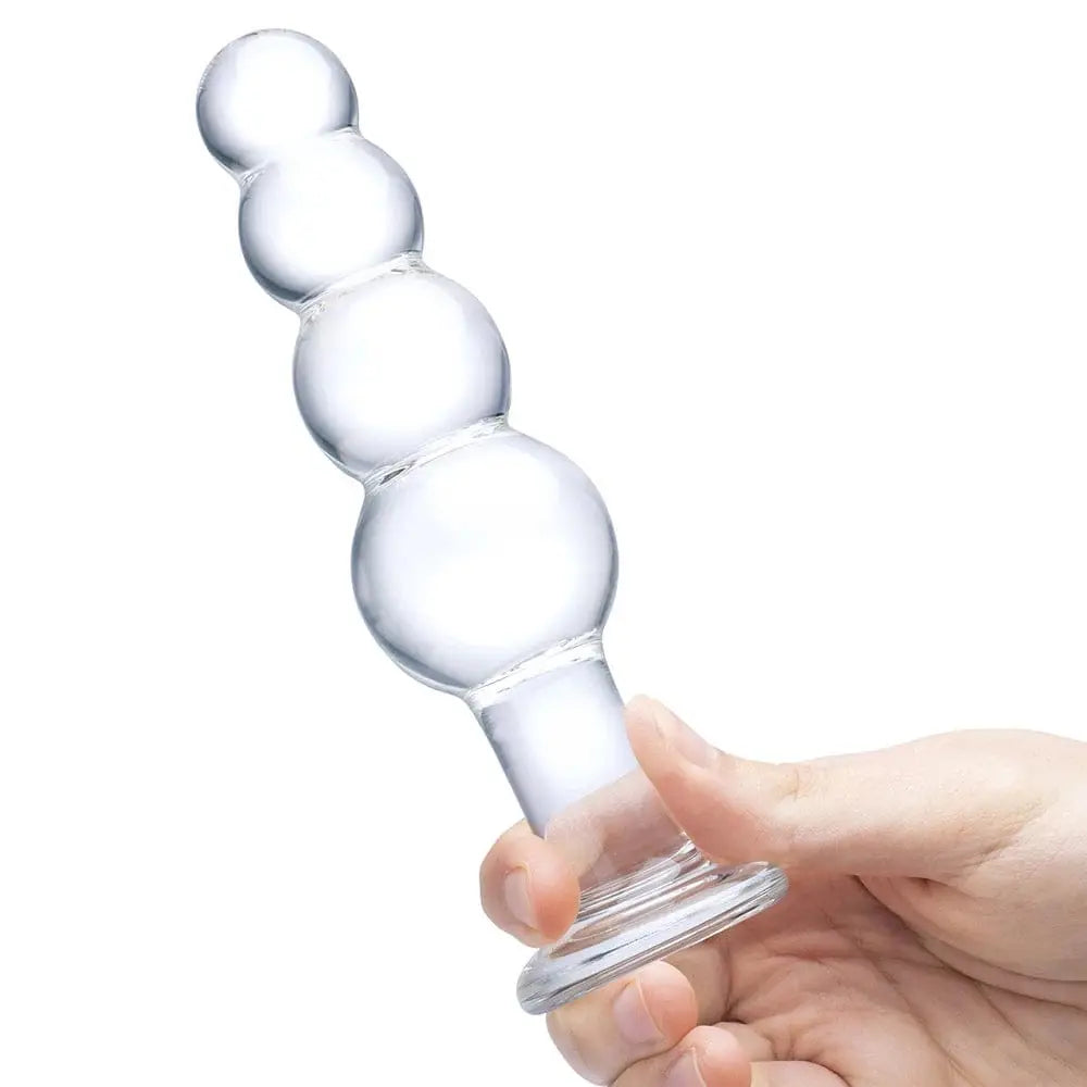 gläs 7.25" Glass Beaded Butt Plug - Rolik®