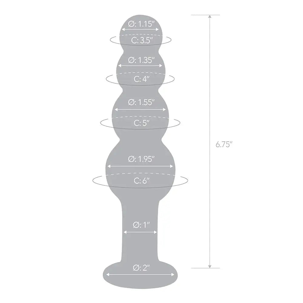 gläs 7.25" Glass Beaded Butt Plug - Rolik®