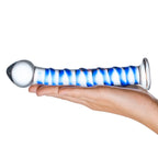 Gläs Blue Spiral Glass Dildo - Rolik®