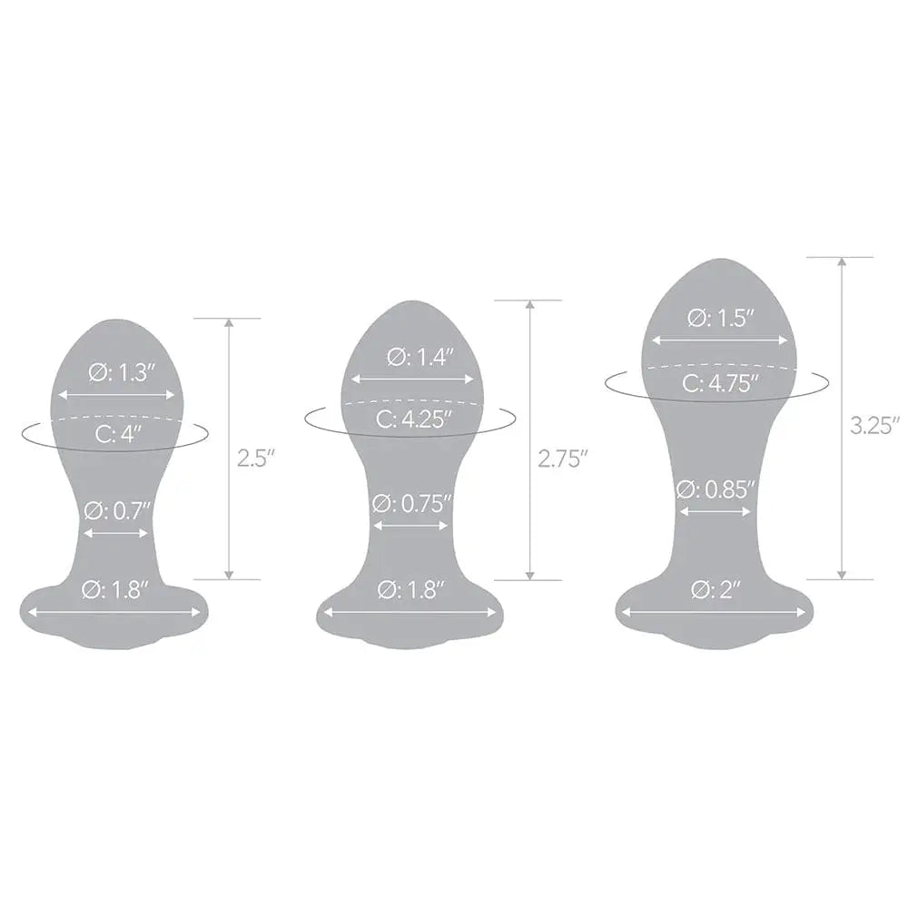gläs Bling Bling 3 - Piece Glass Anal Training Kit - Rolik®