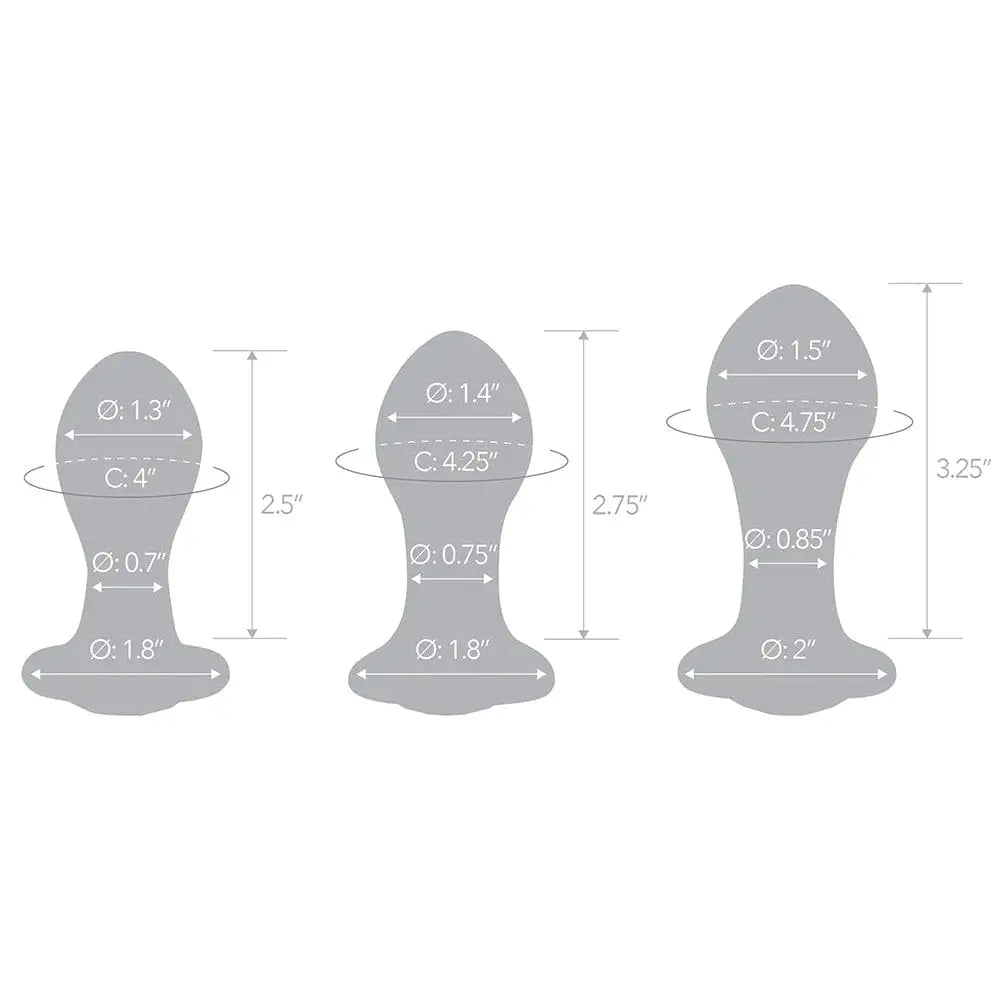 gläs Bling Bling 3 - Piece Glass Anal Training Kit - Rolik®