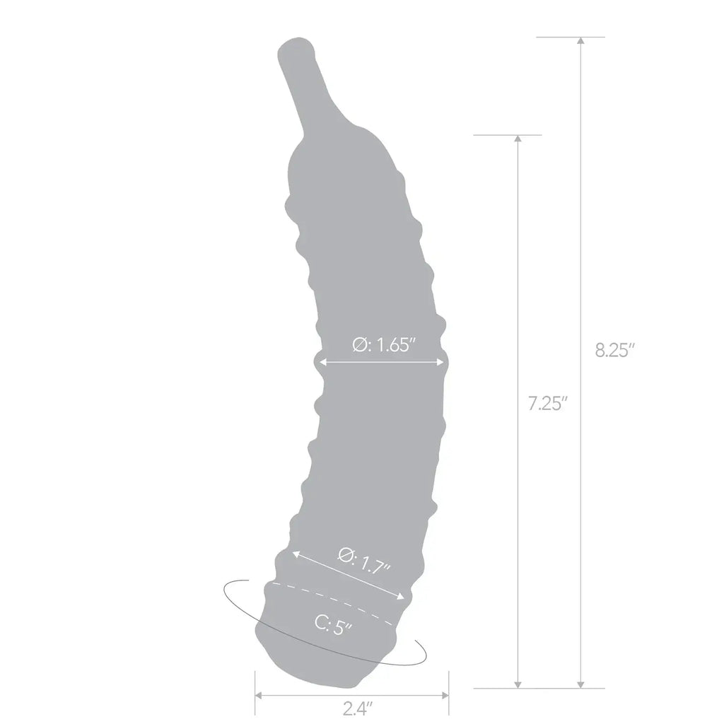 Green Caressing Cucumber 8.25’’ Glass Dildo