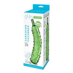 Green Caressing Cucumber 8.25’’ Glass Dildo