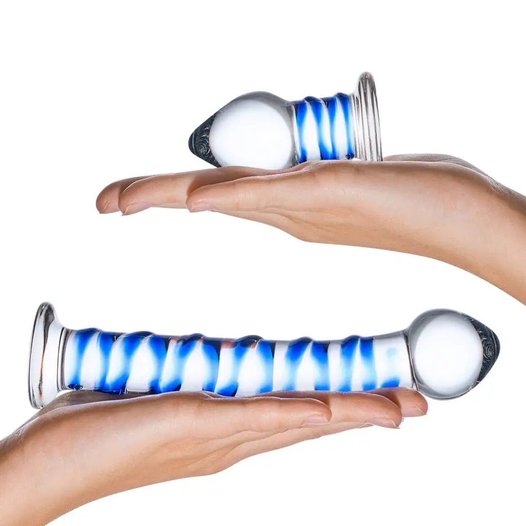 gläs Double Penetration Glass Swirly Dildo & Butt Plug Set - Rolik®