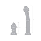 gläs Double Penetration Glass Swirly Dildo & Butt Plug Set - Rolik®