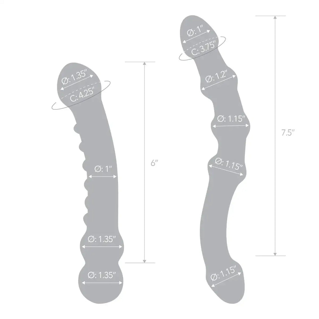 gläs Double Pleasure Glass Dildo Set - Rolik®