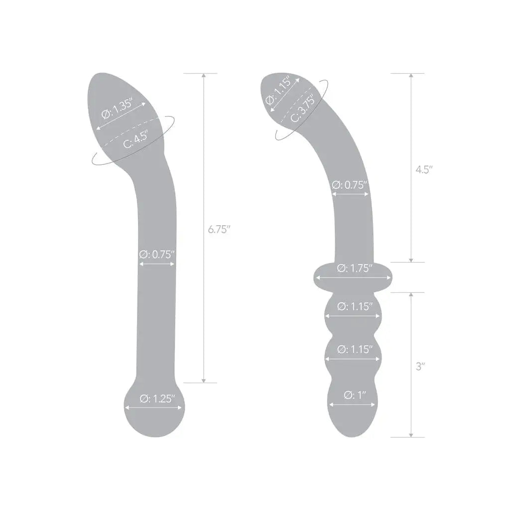 gläs G - Spot Pleasure Glass Dildo and Butt Plug Set - Rolik®