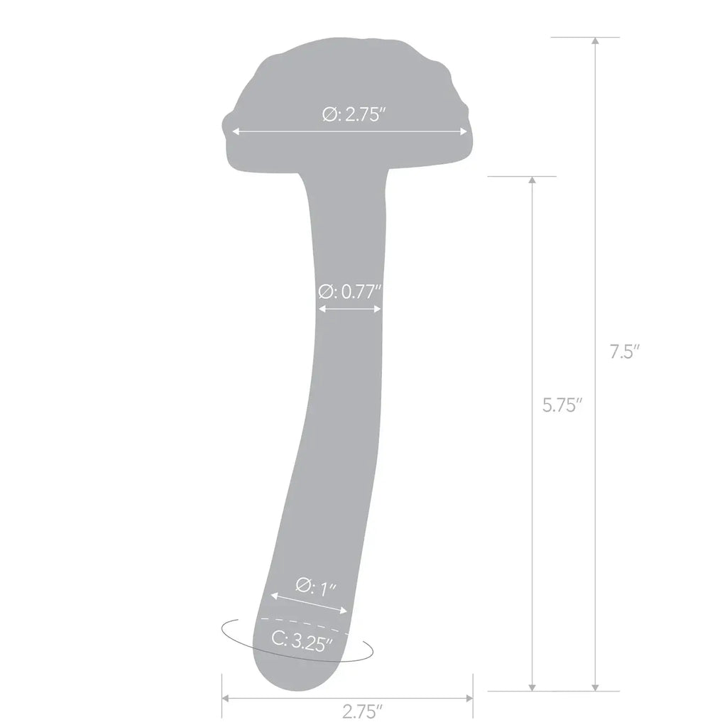 Multicolor Magic Mushroom Dildo 7.5’’ Glass