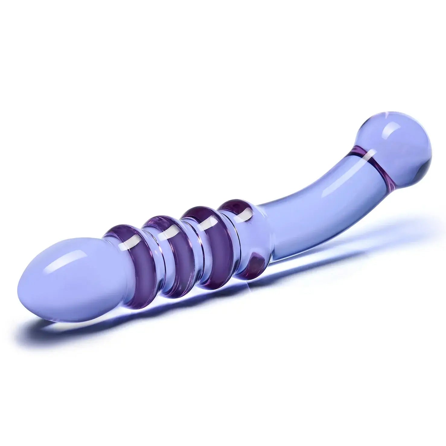 Gläs Purple Rain Ribbed Glass Dildo - Rolik®