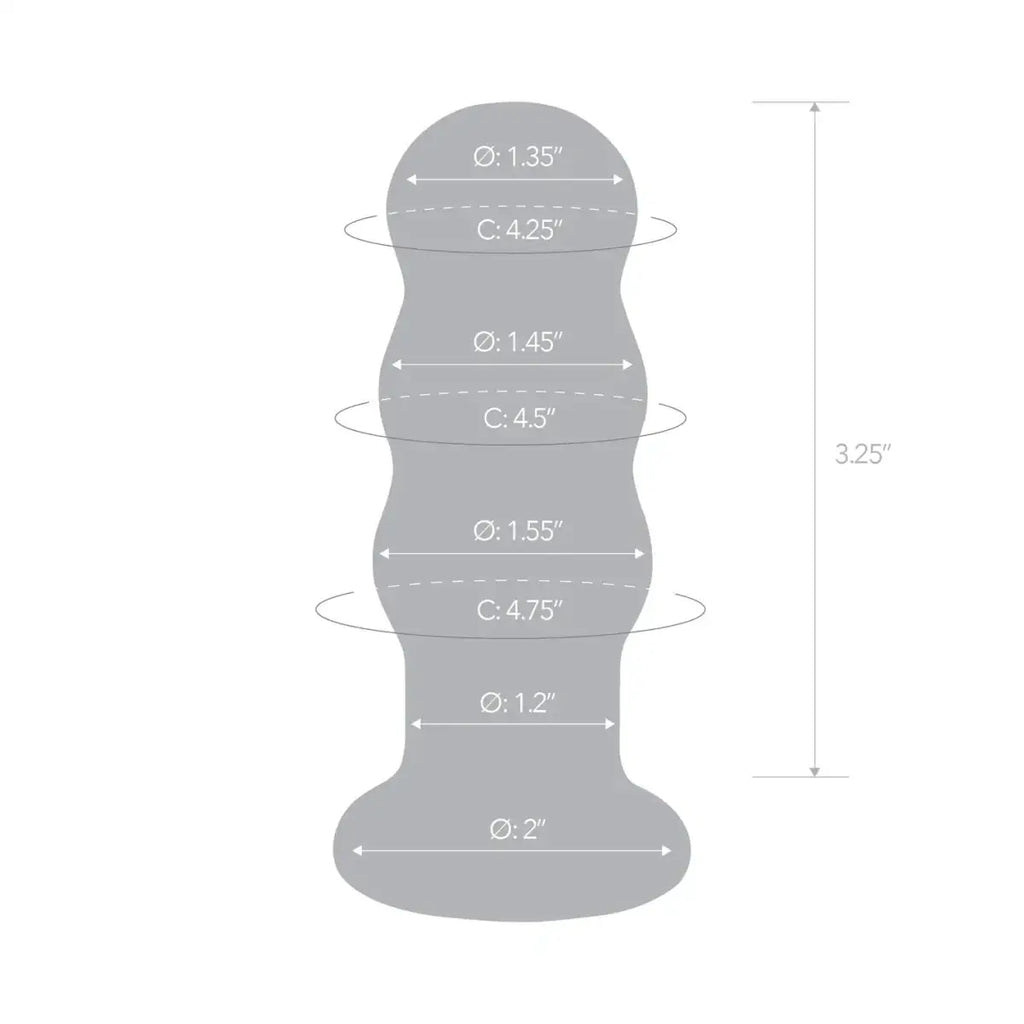 gläs Rechargeable Ribbed Glass 3.5" Butt Plug - Rolik®