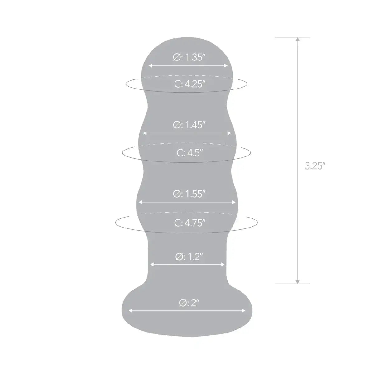 gläs Rechargeable Ribbed Glass 3.5" Butt Plug - Rolik®