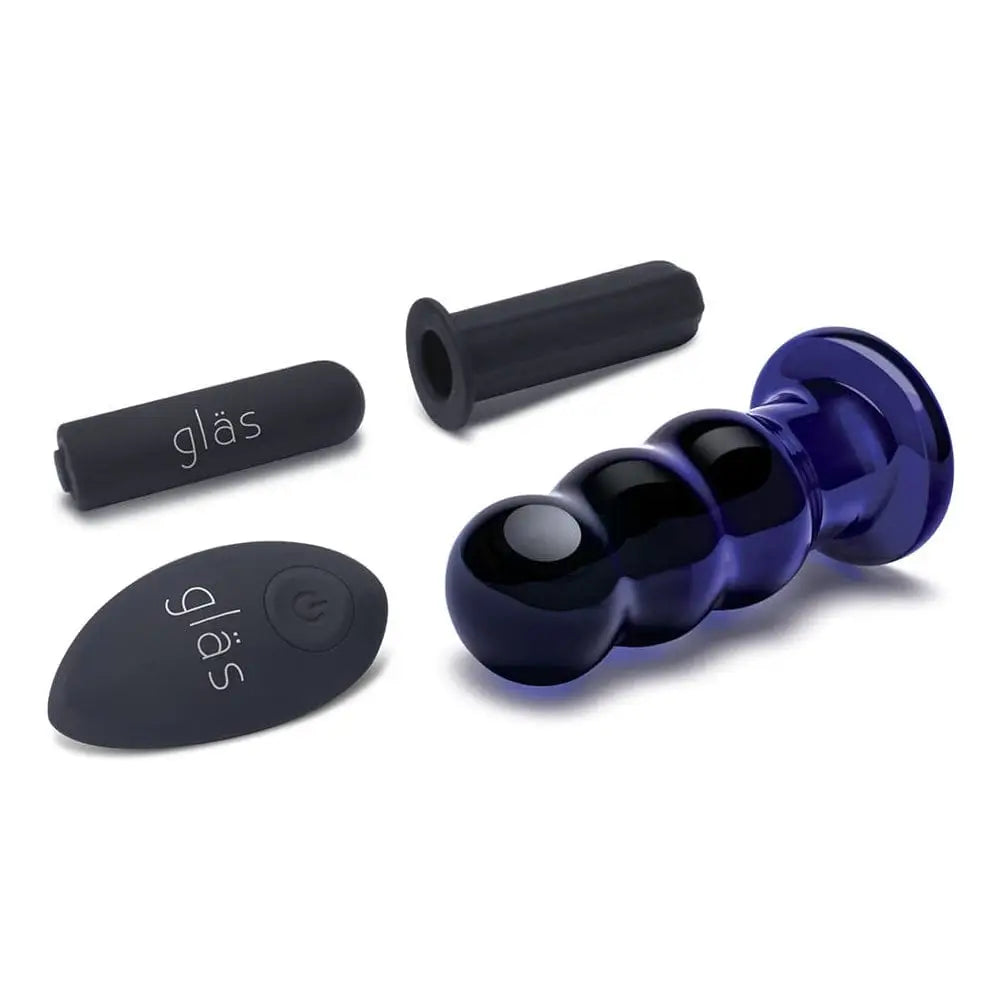 gläs Rechargeable Ribbed Glass 3.5" Butt Plug - Rolik®