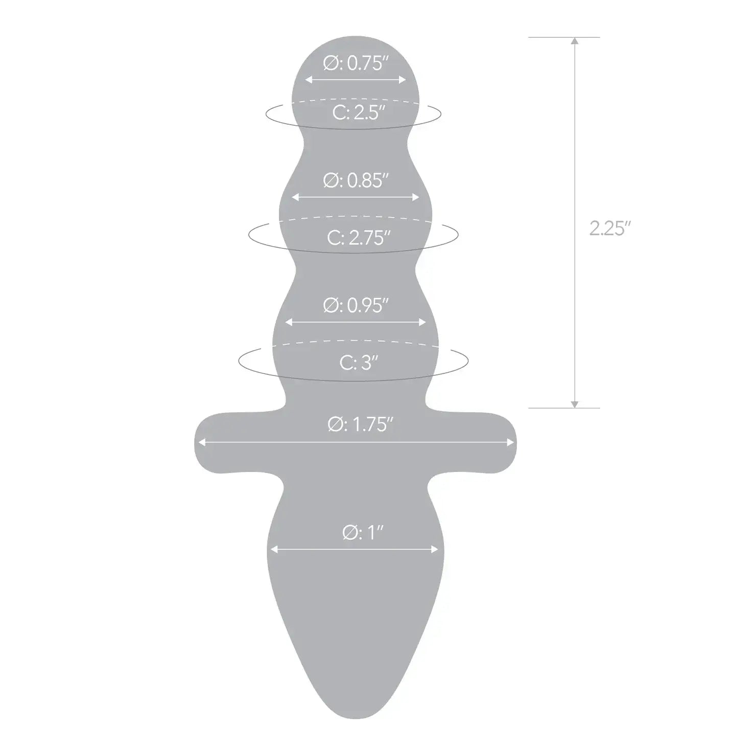 Gläs Titus Beaded Butt Plug - Rolik®