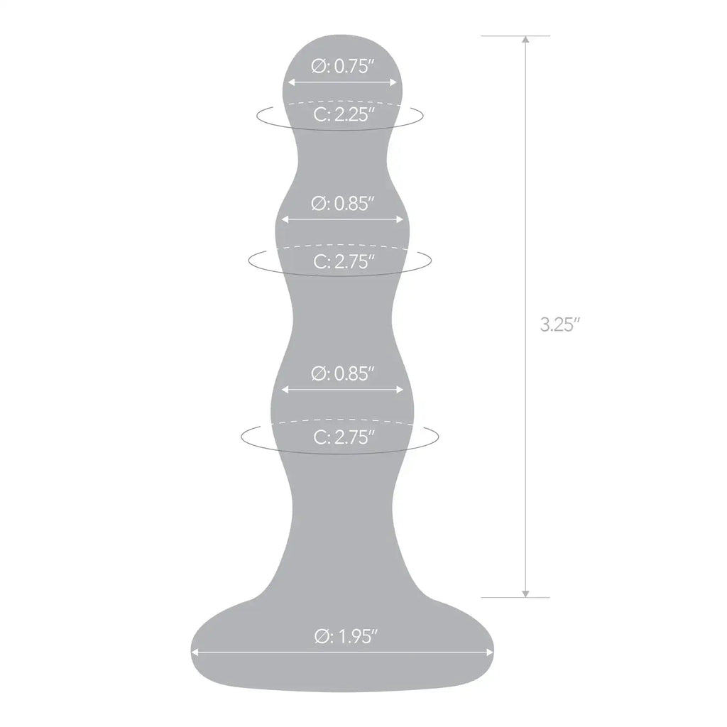 Gläs Triple Play Beaded Butt Plug - Rolik®