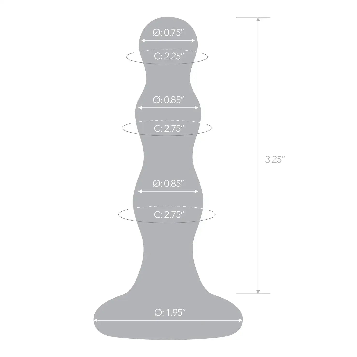 Gläs Triple Play Beaded Butt Plug - Rolik®