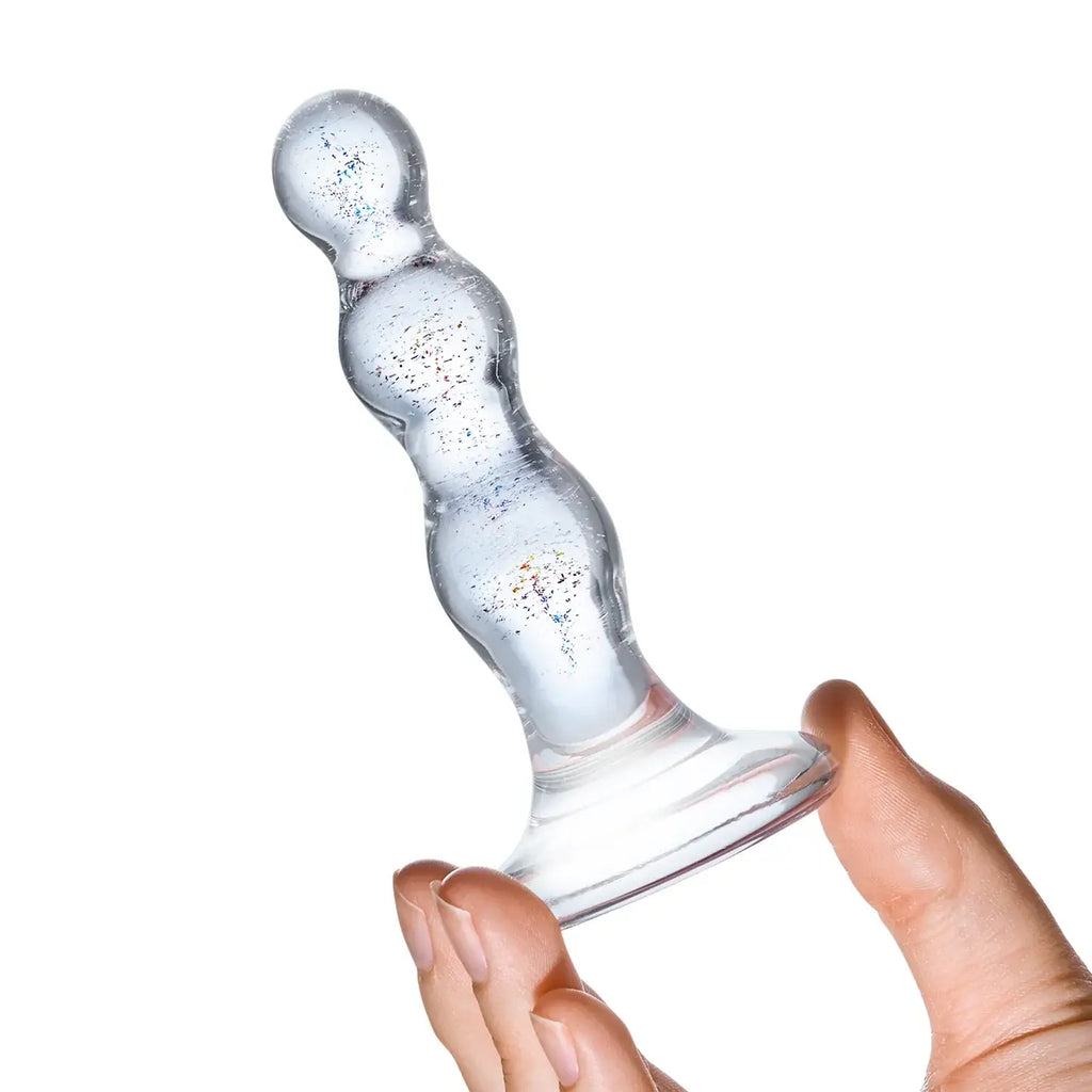 Gläs Triple Play Beaded Butt Plug - Rolik®