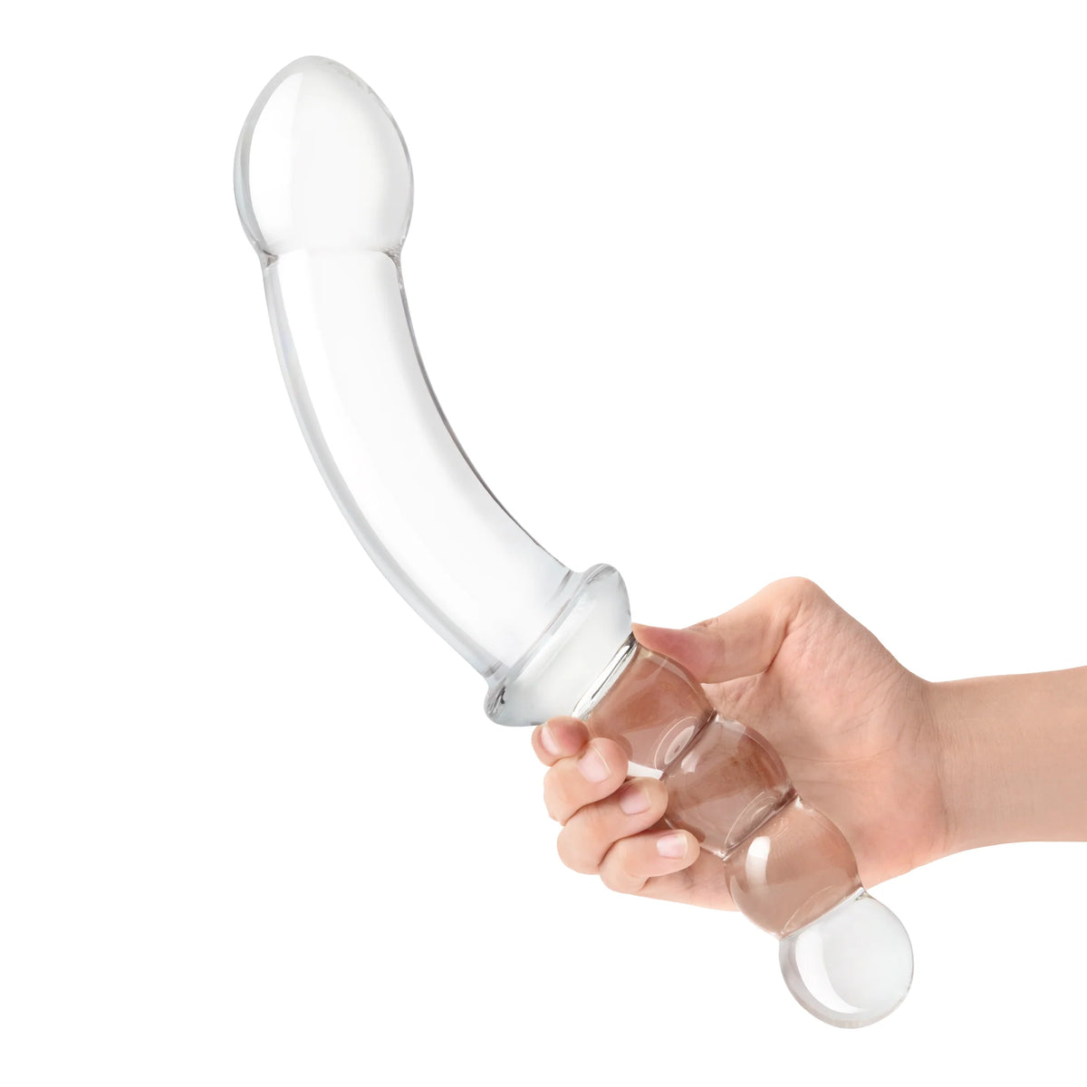 Gläs 12.5&quot; Girthy Double Sided Dong With Anal Bead Grip Handle - Rolik®