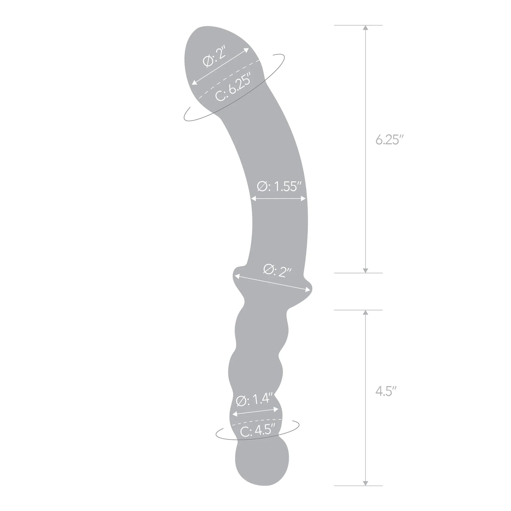 Gläs 12.5" Girthy Double Sided Dong With Anal Bead Grip Handle - Rolik®