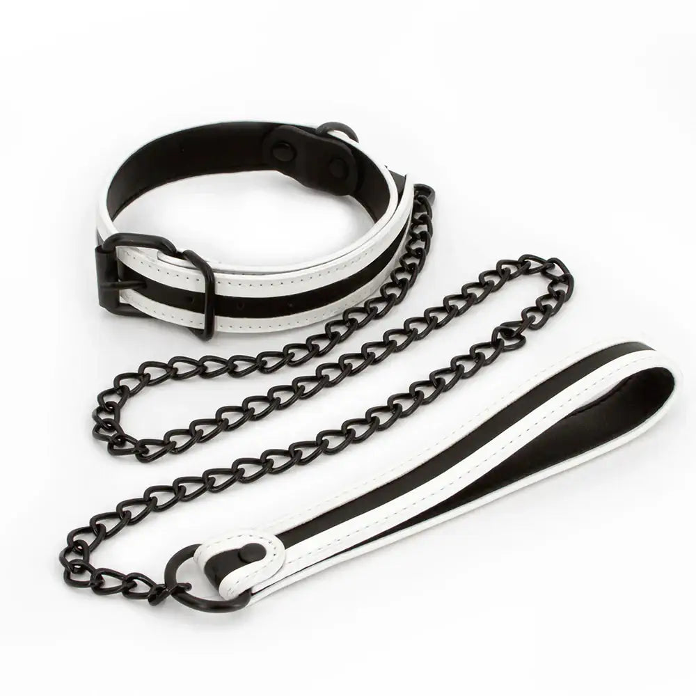 Glo Bondage Collar and Leash - Glow in the Dark - Restraints