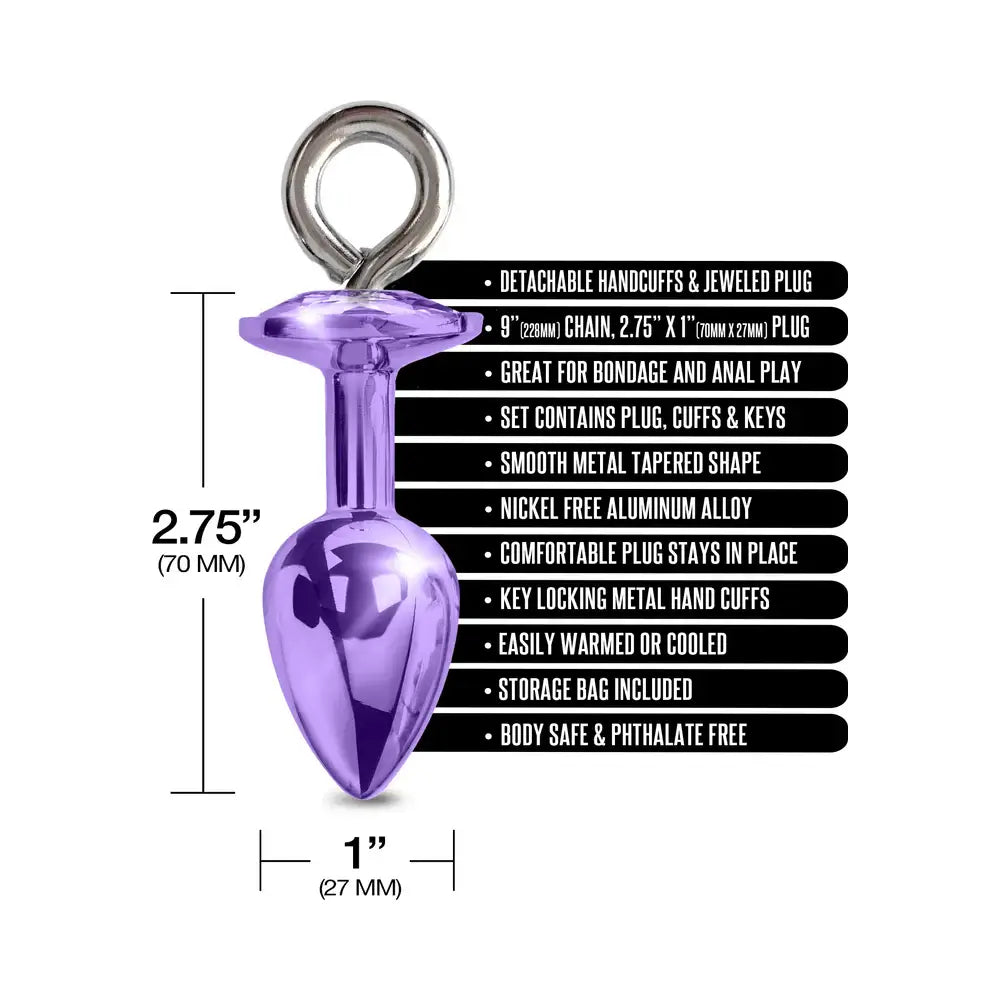 Global Novelties NIXIE Metal Butt Plug & Furry Handcuff Set | Anal Bondage Play