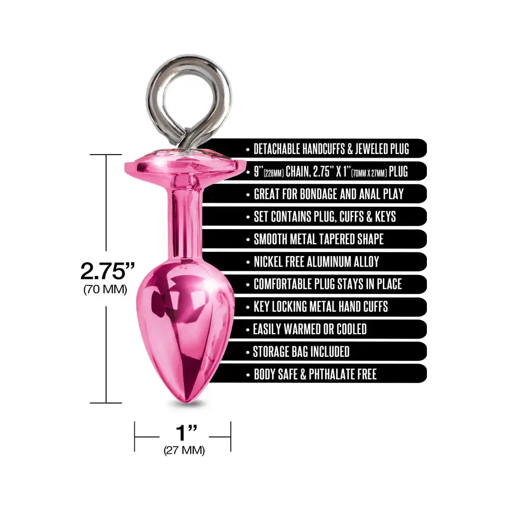 Global Novelties NIXIE Metal Butt Plug & Furry Handcuff Set | Anal Bondage Play