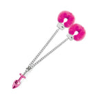 Global Novelties NIXIE Metal Butt Plug & Furry Handcuff Set | Anal Bondage Play