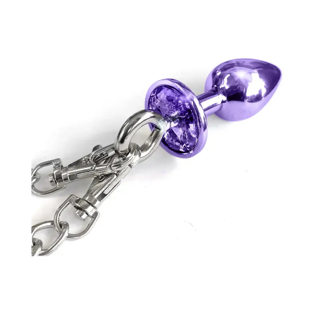 Global Novelties NIXIE Metal Butt Plug & Furry Handcuff Set | Anal Bondage Play
