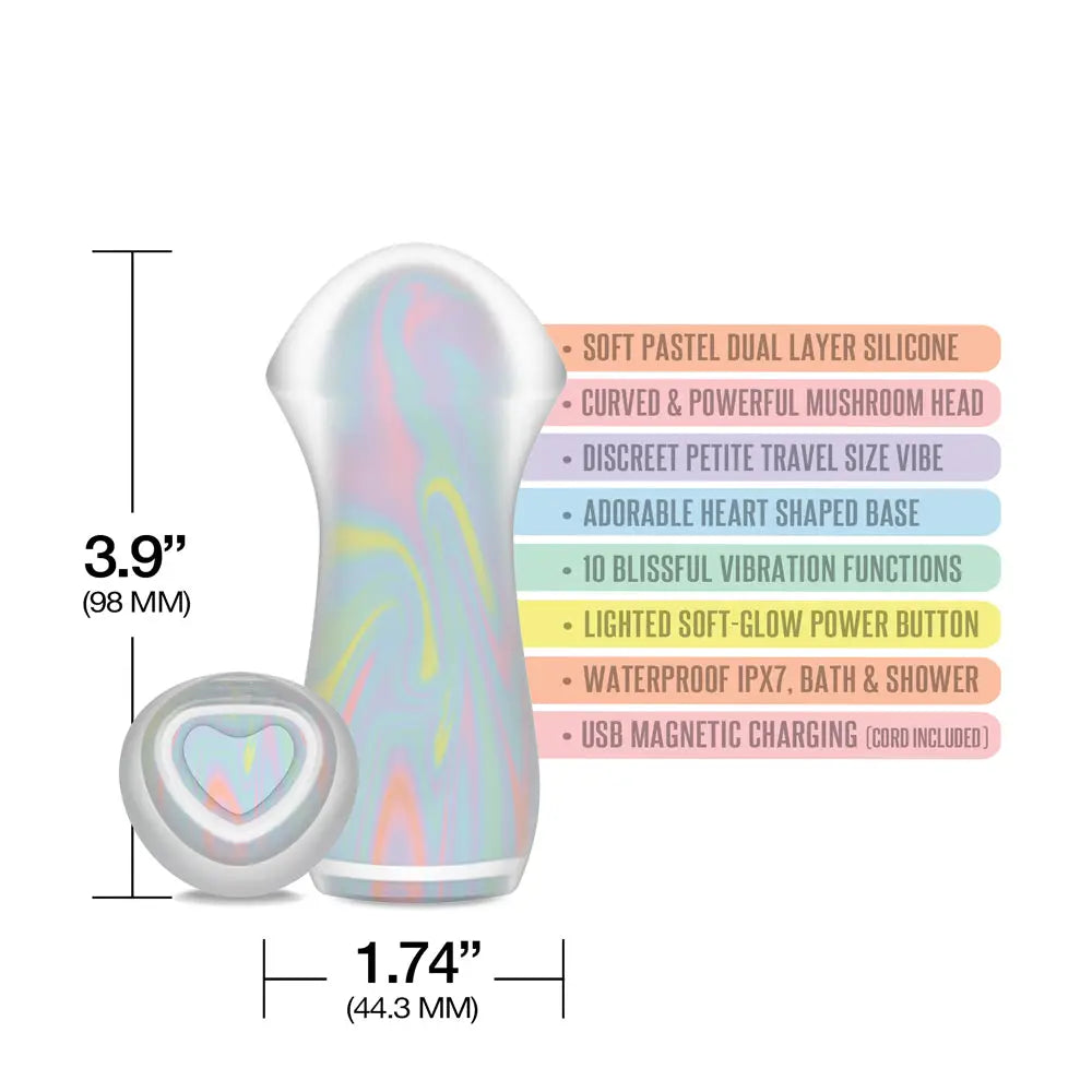 Global Novelties WINX Zoom Shroom Squishy Silicone Vibrator Pastel Rainbow